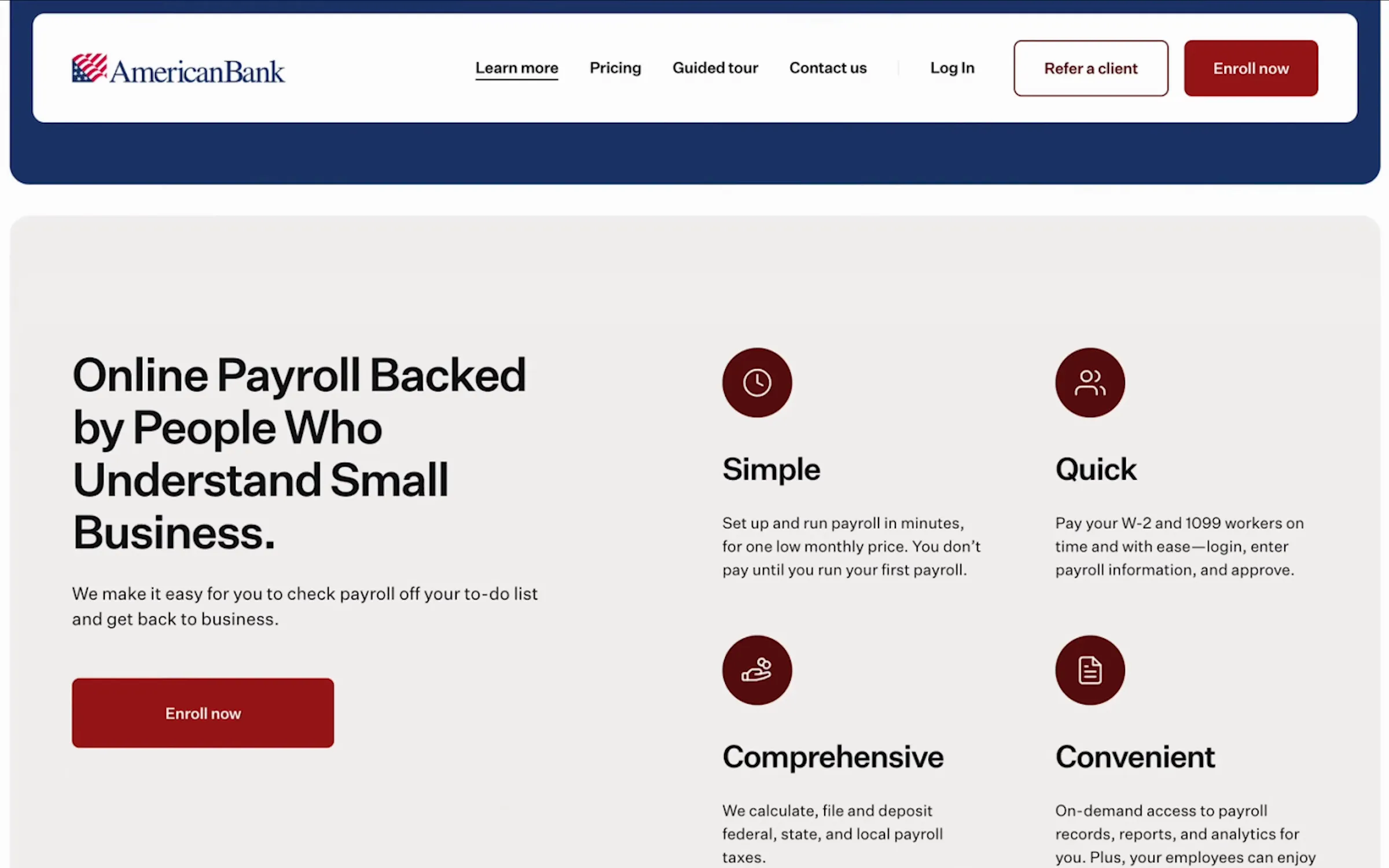 The same pieces, on Business Online Payroll's website